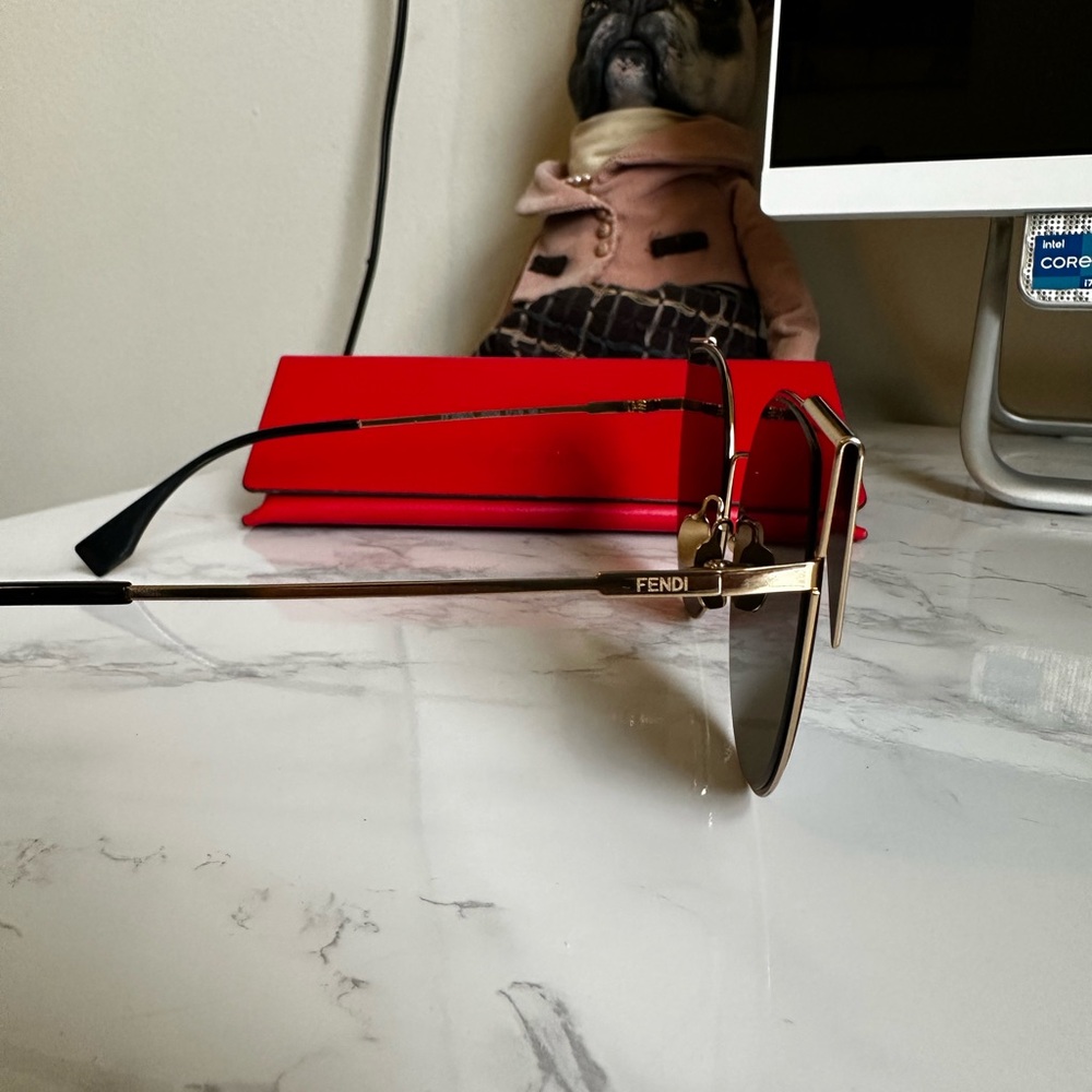 Black and Gold Women's Sunglasses - Picture 2 of 10